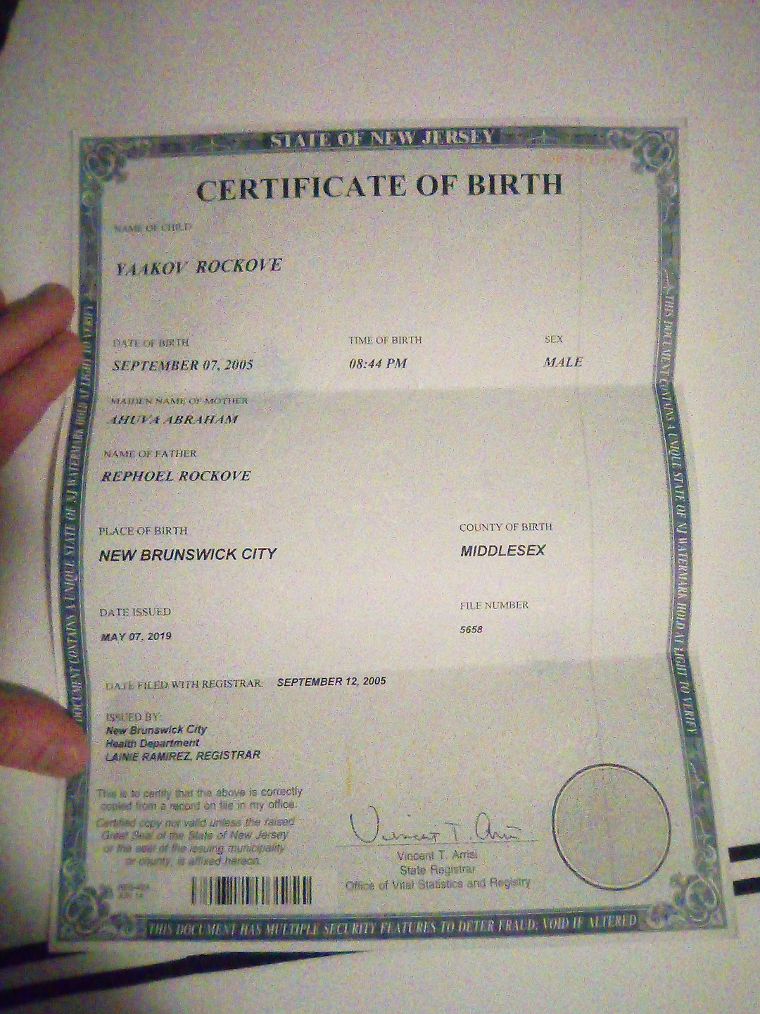 Upload Picture of Bochur's Passport